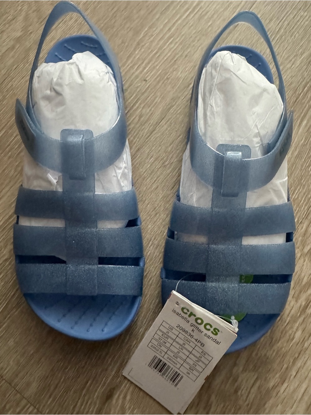 CROCS Kids Light Blue Jelly Strappy Sandals